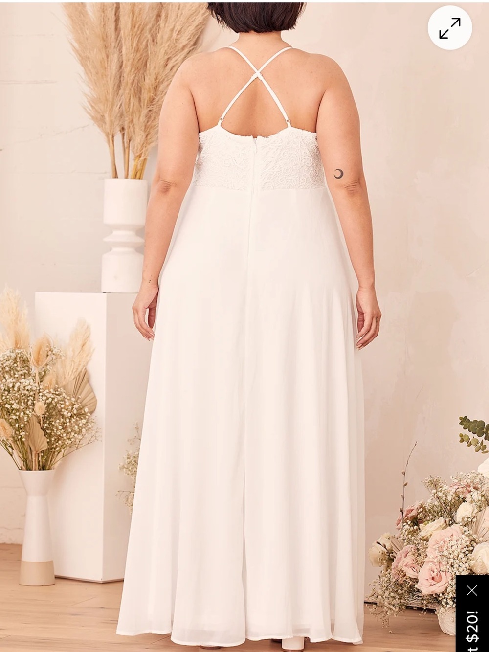 Lulu's White Lace Bodice Maxi Dress - Picture 3 of 9